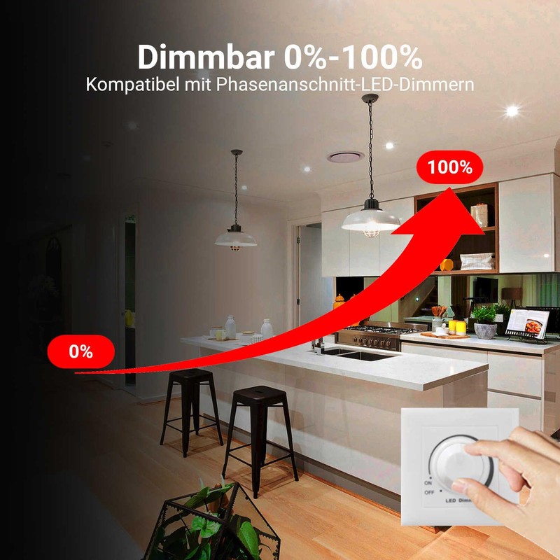 SIGMALED LIGHTING, Mini LED Recessed Spotlight, 3 W, Dimmable, Neutral