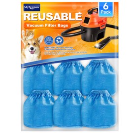 MyKEEPOW VRC2 Shop Vac Cloth Filter for Vacmaster 1.5 to 3.2 Gallon Wet/Dry Vacuums, 6 Pack Vacuum Filter Bag Compatible with Shop Vac AA155 AA256 AA255
