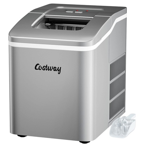 COSTWAY Countertop Ice Maker, 26Lbs/24H Portable Ice Machine with Self-Cleaning