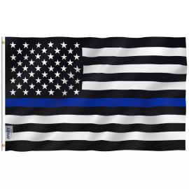 Anley Fly Breeze 3x5 Ft Thin Blue Line USA Flag Law Enforcement Officers Flags