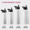 Triple Walled, Insulated Water Bottles with Straw - Stainless Steel