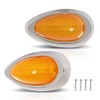 2Pcs 15 LED Amber Side Marker Signal Light With Chrome