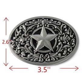 LKMY Vintage Style American Cowboy Fashion Western Belt Buckles For Men, Wujiaoxing