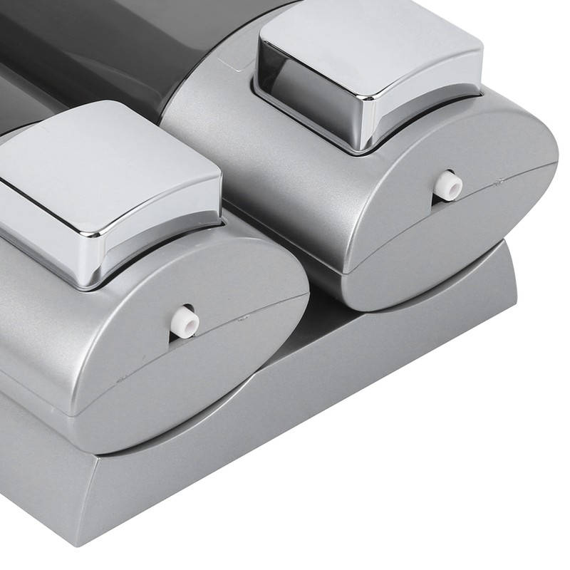 200MLx2 Silver DoubleHead Soap Dispenser WallMounted Manual Shampoo Dispensers
