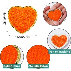 24 parches de felpilla con estrellas, bonitos parches para planchar para ropa, parches bordados de tela de corazón para mujer, mochila, sombrero, chamarra, jeans apliques decorativos (corazón +