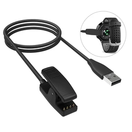INF Ladekabel kompatibel mit Garmin Forerunner 235, 735XT, 630, 645, 230, Vivomove HR und Approach S20 / Ladegerät mit Cliphalter, integriertem Überspannungsschutz und Überstromschutz