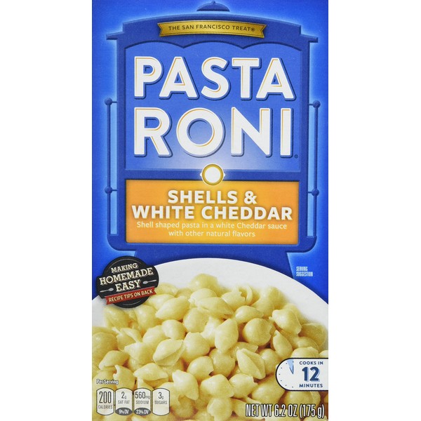 Pasta Roni, Shells & White Cheddar Cheese, 6.2oz Box (Pack