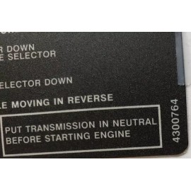 FULLER FUL 4300764 FULLER 13 SPEED TRANSMISSION SHIFT LABEL