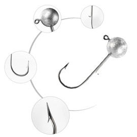 Round Jig Hooks, Jig Heads, Fishing Hooks with 7 g Weights, Fishing Tackle for Freshwater and Saltwater (Pack of 10)