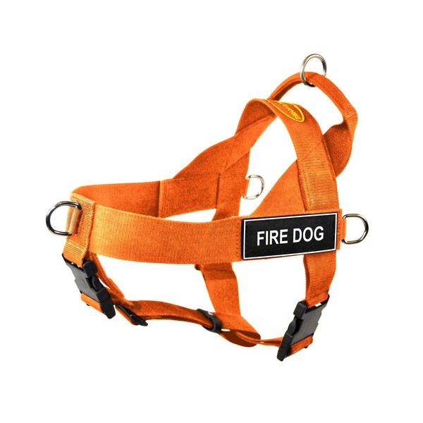 Dean & Tyler DT Universal No Pull Dog Harness with Fire Dog Patches, Orange, X-Large