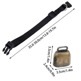 Pack of 4 Goat Collars with Bell, Vintage Mini Cowbell with Clasp, Anti-Lost for Goats, Cattle, Horses, Sheep