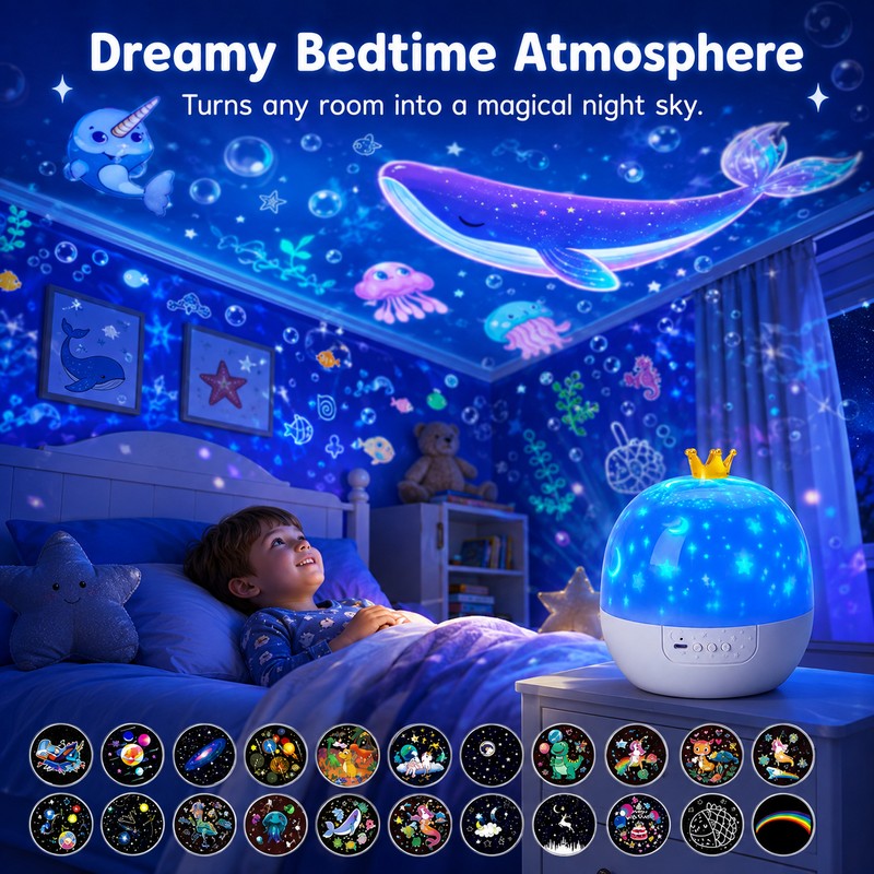 Star Galaxy Projector for Bedroom Decor – 21-in-1 360° Rotating