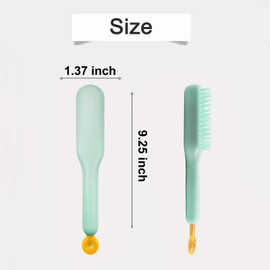 DEEUCHIS Scalable Small Grooming Dog Brush, Puppy Massaging Hair Brush, for Small Dogs Cats Rabbits of All Hair Types (Mint Green)
