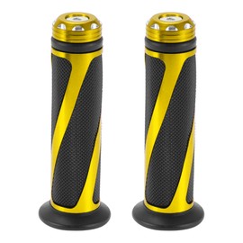 Motoforti 7/8" 22mm 15/16" 24mm Universal Motorrad Lenkergriffe Abdeckung Gummi Aluminiumlegierung Lenkergriffe für Motorrad Roller Fahrrad Schwarz Gelb 1 Paar