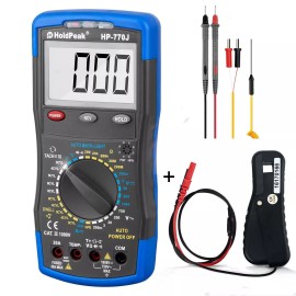 HoldPeak Digital Multimeter Automotive AC/DC Volt Amp Dwell Meter RPM Tester + Tach Clamp