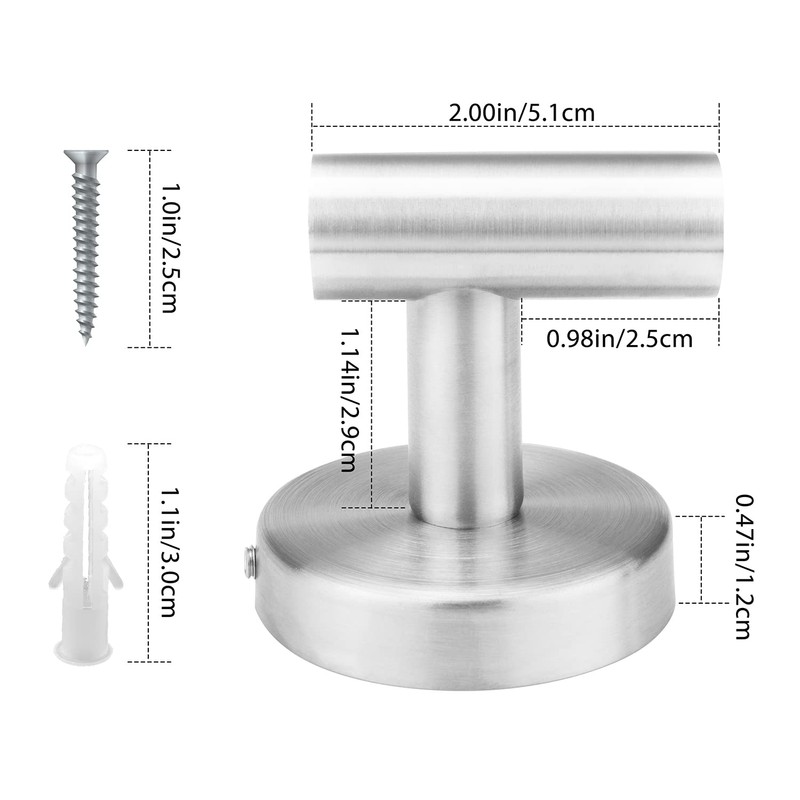 Ravinte Towel Hooks 2 Pack - Brushed Nickel Bathroom Wall