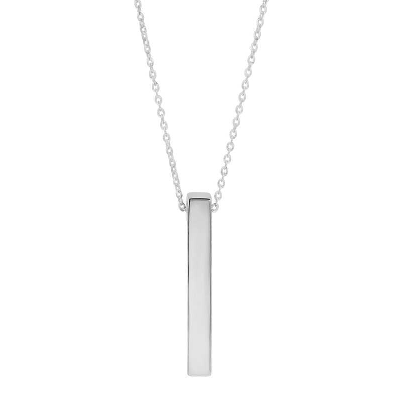 Silpada 'Unscripted' 1.5" Vertical Bar Pendant Necklace in Sterling Silver,