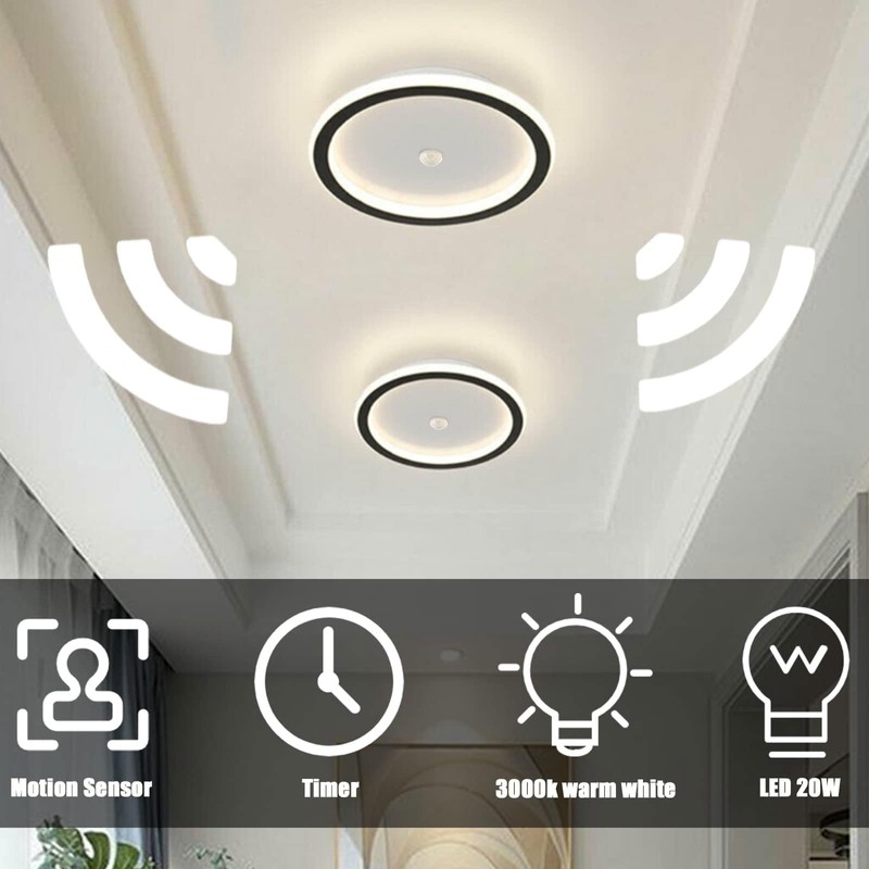 Modern LED Ceiling Light With Motion Sensor, Movement Sensor Ceiling