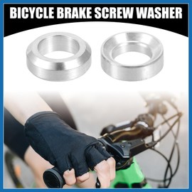 A ABSOPRO 8 Pcs M6x5.5 Universal Bicycle Bolt Brake Screw Washer Bolts - MTB Mountain Bike Bicycle Concave Convex Balancer - Titanium Alloy Silver Tone Item Replacement