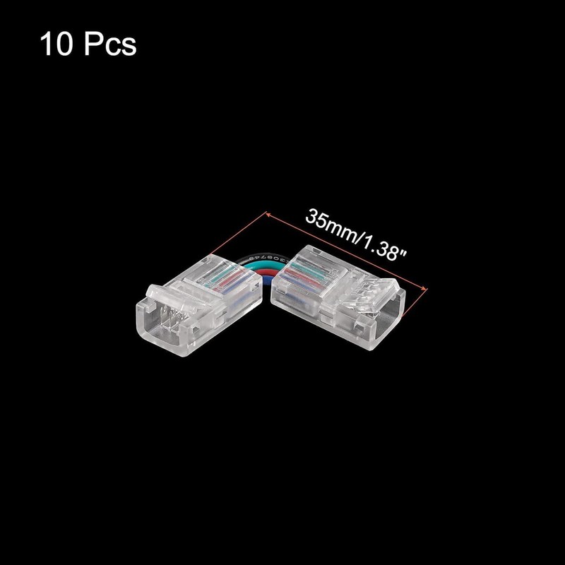 LED Strip Connector 4 Pin 8mm Right Angle Adjustable L