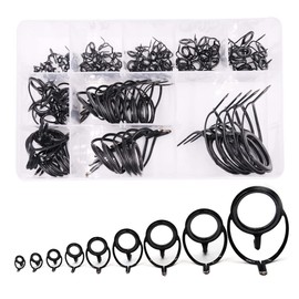 9KM DWLIFE Fishing Rod Eyes Repair Kit Ceramic Ring 10 Size Stainless Steel Fishing Rod Guide Building Supplies Replacement 50pcs
