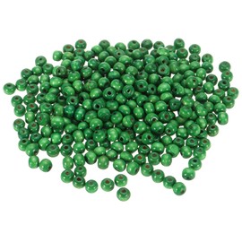 sourcing map 1000pcs Wood Beads, 7mm Colorful Round Wooden Beads Unfinished Wooden Decorative Beads Loose Beads Wooden Spacer Beads for Home Decor DIY Crafts Necklace Bracelet, Grass-Green