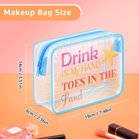 Gfhzdmf Beach Lover Gift for Women Girl Clear Makeup Bag Beach Themed Gift Summer Vacation Present for Daughter Cosmetic Bag Christmas Birthday Graduation Present for Her Sister Friend Travel Pouch