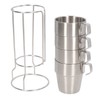 Stainless Steel Camping Cup Set of 4 Double Layer Coffee
