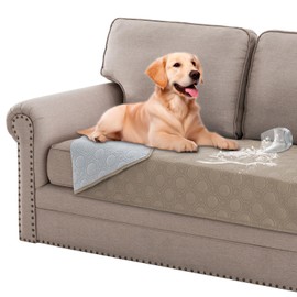 Turquoize 100% Waterproof Pet Couch Cover Non Slip Sofa Cover 3 Seater for Pets Machine Washable Dog Bed Cover Pet Pad Blanket for Sofa Bed (Seat Width: 75", Taupe)