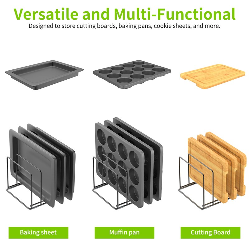 LAEMYFYRE Kitchen Organizer Rack - 4-Slot Heavy-Duty Holder for Cutting