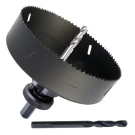 PLG2SUPT 6-5/16” HSS Bi Metal Hole Saw Cutter for Wood Drywall Plastic Aluminum Mild Steel Iron Metal Stainless Steel Heavy Duty Hole Saw Bit with Arbor