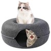 Cdycam Large Cat Donut Cave, Cat Tunnel Bed for Indoor