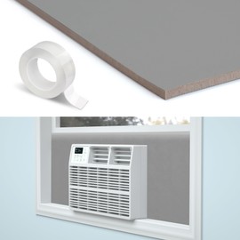 Air Jade Window Air Conditioner Side Panels, Full Surround Insulated Foam Cover for Indoor Window AC Unit, Window AC Seal Kit for Summer and Winter, Gray