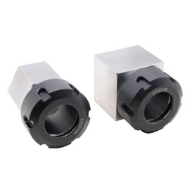 ER-32 Collet Chucks Block Set of 2 Square and Hex Workholding Holder for CNC Lathe Engraving Machine