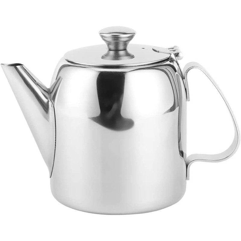Stainless Steel 600ml Tea Pot with flip lid and Handle,