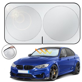 MNNHQ Parasol para Parabrisas de Coche, Parasoles para Auto Plegable para Ventana Delantera con Bolsa de Almacenamiento, Protectores de Sol, para Camiones, camionetas, Coches, sedanes, SUV