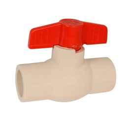 Midline Valve Heavy Duty CPVC Ball Valve for Potable Water Blue T-Handle 1/2'' Solvent Connections Bone Color Plastic (472T12)