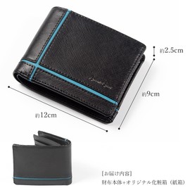 GROOVE GEAR ggs-1023 Men's Wallet, Bi-Fold Wallet, Saffiano Leather, Cross-Line