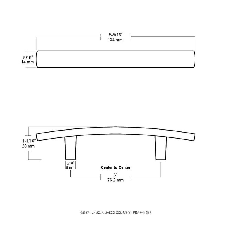 Liberty P22667C-SN-C Arched Kitchen or Furniture Cabinet Pull, 3-Inch, Satin