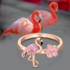 Flamingo Ring 925 Sterling Silver Pink Flamingo Rings for Women