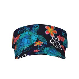Turtles Watercolour Sport Sun Visor Hats for Women Men & Adjustable Sport Packable Travel Sun Visor