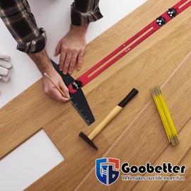 Stair Tread Template Tool - Solid Stair Tread Gauge, Shelf Layout Tool & Stair Jig Tool, Stair Tread Measuring Tool,Stair Scribe Tool Compatible with Many Types of Layout Projects (Red-Gray)