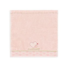 JILLSTUART 58-1570070 Point Heart Towel Handkerchief, Pink, Fulfy Cotton, No Twist Yarn, Approx. 9.8 x 9.8 inches (25 x 25 cm)