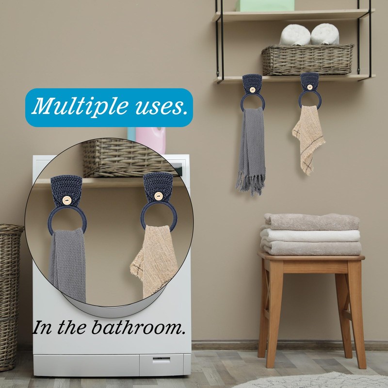 Tatuo 3 Pieces Crochet Dish Towel Holder Hanging Hand Towels