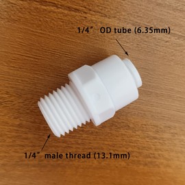 Malida Male Push To Connect Tube Fitting,water purifiers Quick Connector Drinks Dispense and water filtration system fittings (1/4 NPT Male x 1/4 OD Tube)