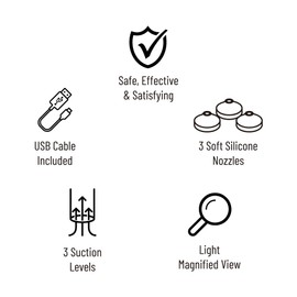 Purify Rechargeable Visible Blackhead Remover Vacuum Facial Pore Cleaner - Blackhead Remover Tools