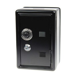 Monsterzeug Mini Safe Money Box Black with Number Combination Mini Safe with Key