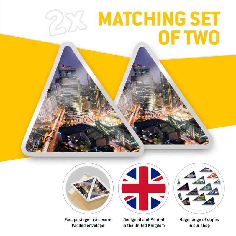 2 x Triangle Stickers 10 cm - Makati Skyline Philippines