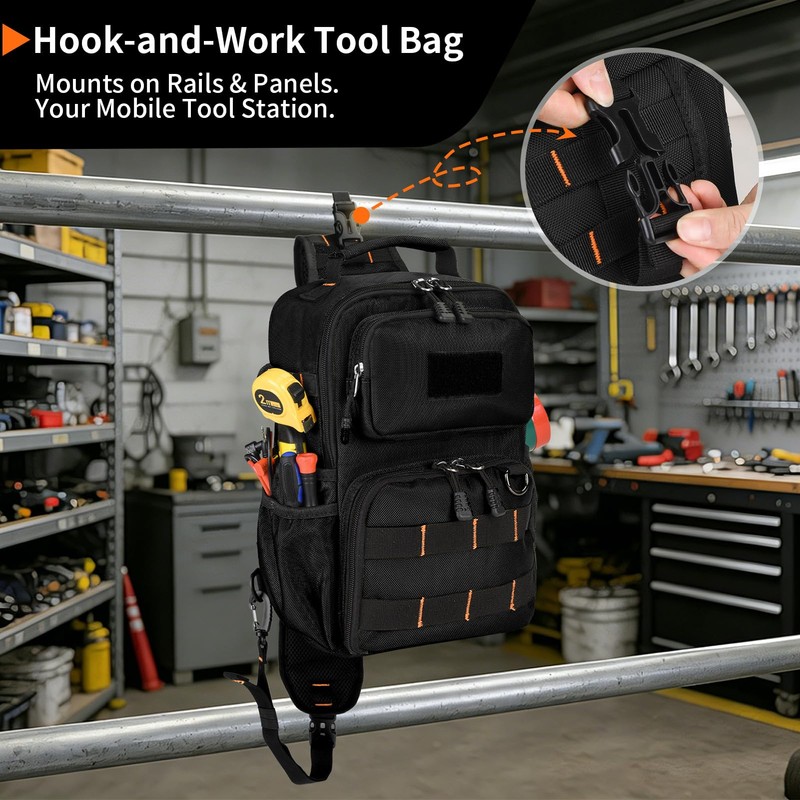 Rexmore Tactical Electrician & HVAC Tool Chest Bag with 3-Point