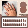 YOSOMMK Brown Press on Nails Medium Almond Fake Nails with